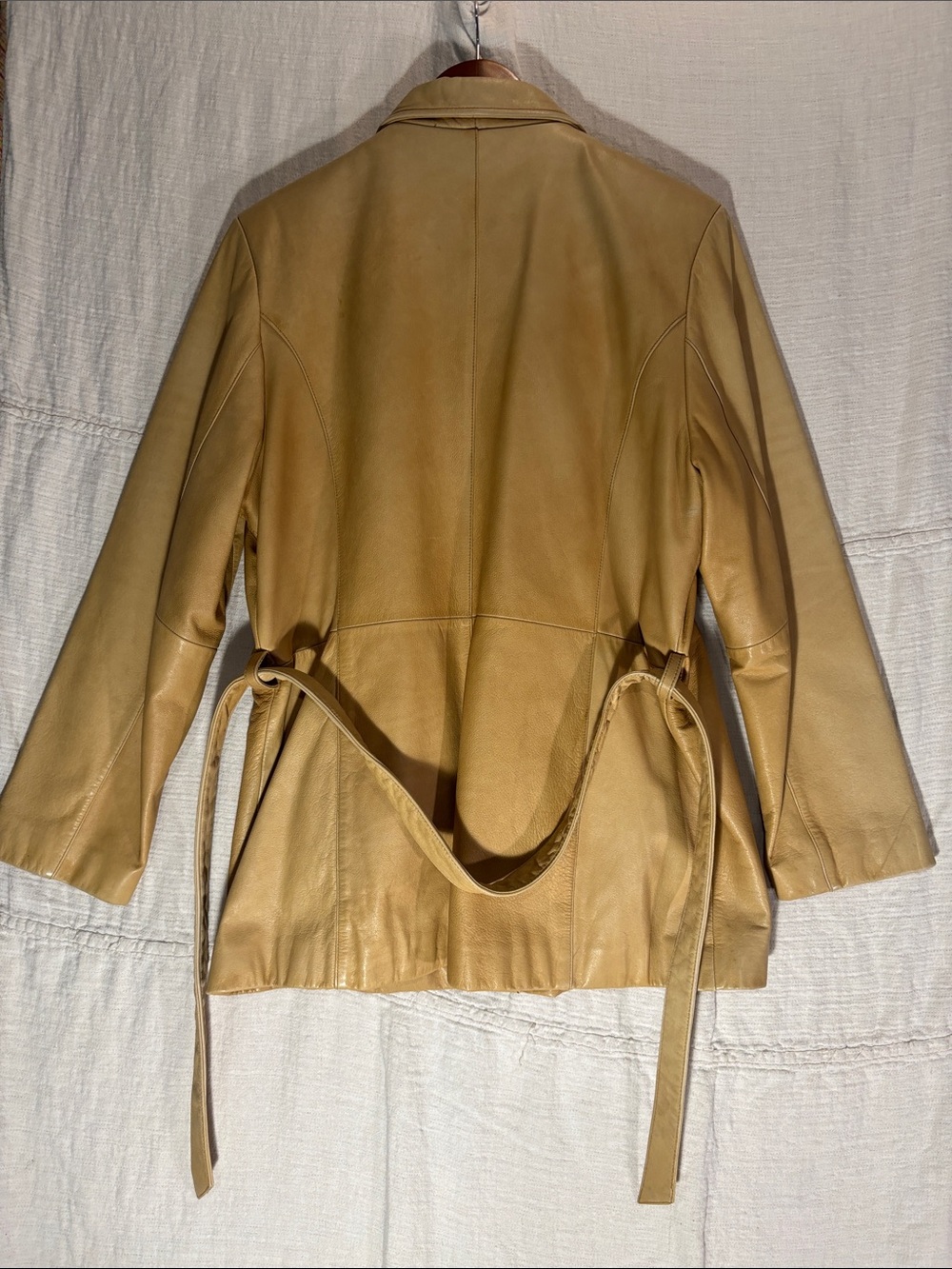 Vintage Wilson’s Leather Tan Zip Front Jacket Coat Quilted Liner Size Large - Picture 16 of 16